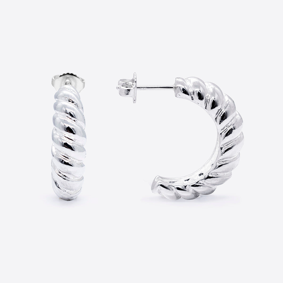 Simply Silver- Croissant Hoop Earrings