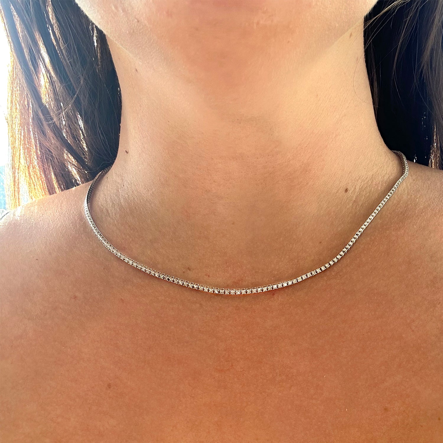 Classic Diamond Tennis Necklace