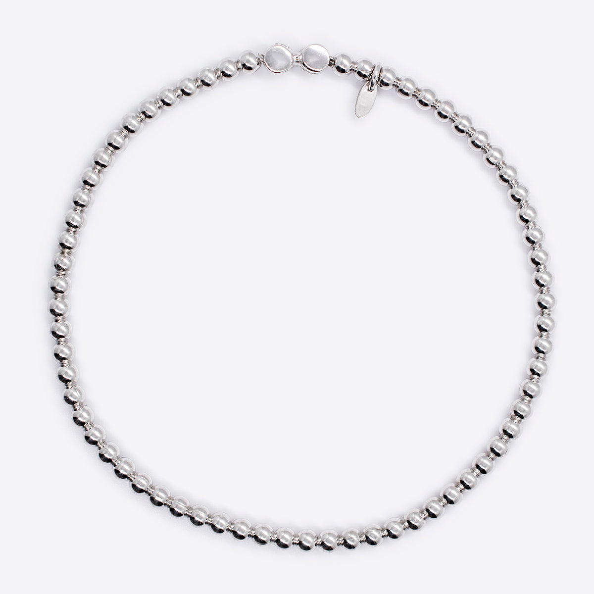 Simply Silver - Shiny Stretchable Beaded Bracelet