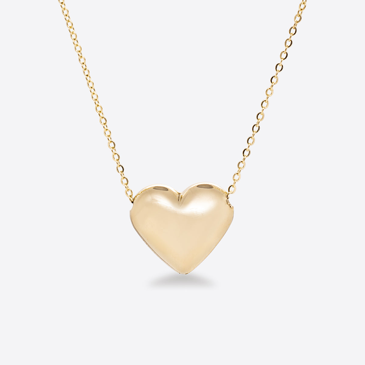 Gold Puffy Heart Necklace