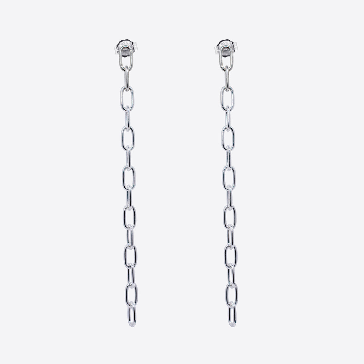 Simply Silver-Long Cable Chain Earrings