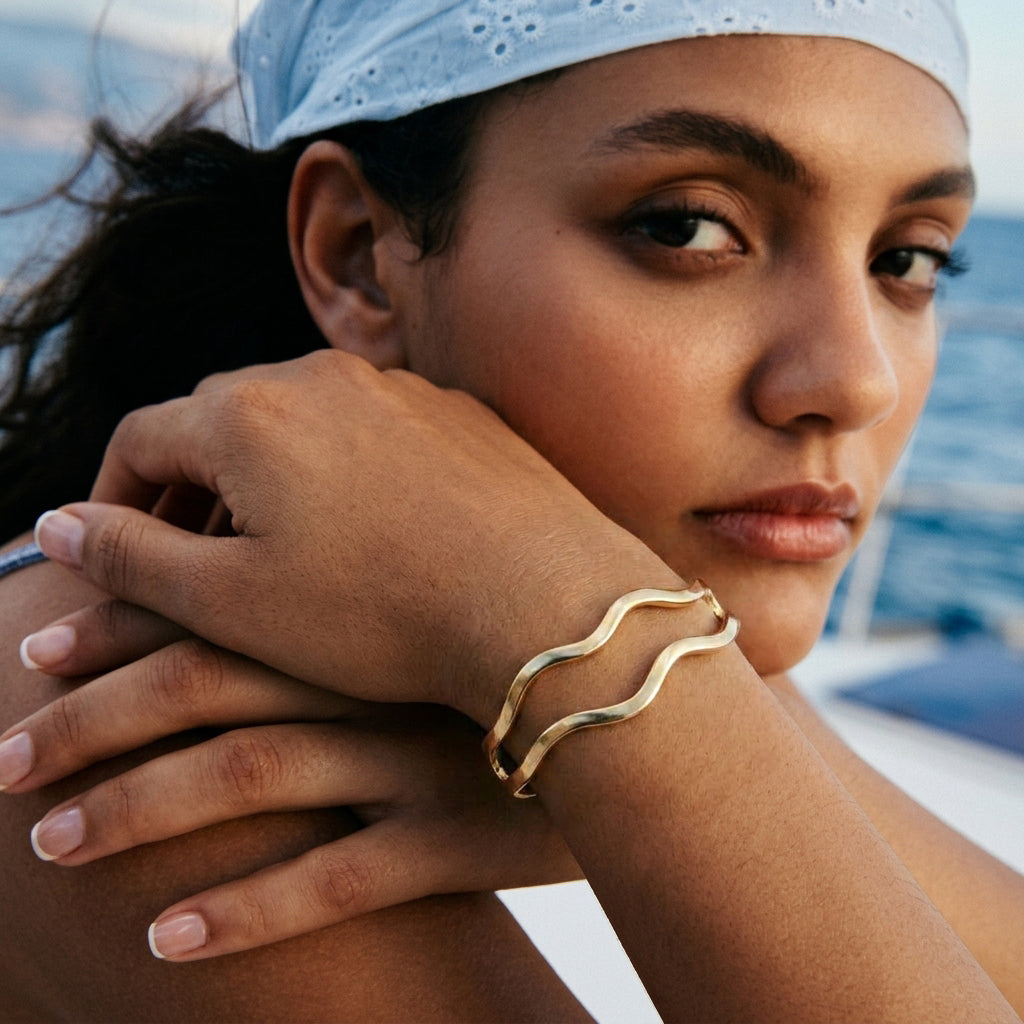 Gold Taylor Wave Bangle